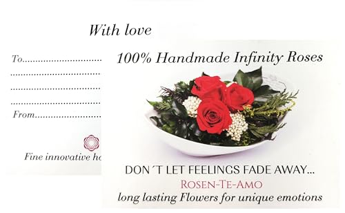Rosen-Te-Amo, Cadeaus voor haar || Valentijnsdag geconserveerde eeuwige roos in glas geel | geurend | handgemaakt met echte folie in fijne geschenkdoos || Infinity Rozen: decoratie en geschenken voor - Image 8