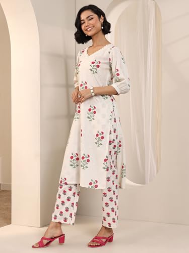Image of Libas Printed Cotton Straight Kurta with Trouser