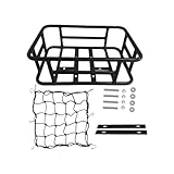 Qianly Bike Rear Basket Cargo Holder for Bicycles, Metal Luggage Support Rack, Rear Storage Solution for E Bikes