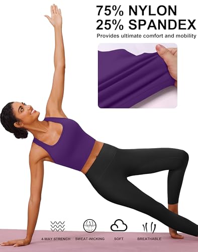 Image of PINSPARK Sports Bra Longline Racerback Tank Tops for Women Padded Workout Yoga Top