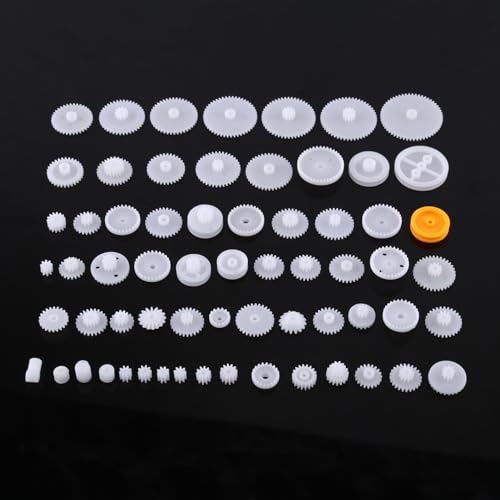 ERYUE Wearable Plastic Gears Pulley Set DIY Gear Parts for Model Making, Fits All Kinds of Robots Toys (64 Kinds Gear kit)