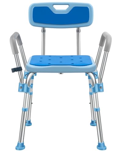 Duschstuhl mit Armen & Lehne, Badhocker 150KG belastbar, Duschsitz Sitzbank für ältere Menschen, Schwangere, Behinderte, Blaue Duschhocker und -bänke Duschstuhl mit Armen & Lehne, Badhocker 150KG belastbar, Duschsitz Sitzbank für ältere Menschen, Schwangere, Behinderte, Blaue Duschhocker und -bänke