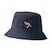 Bucket Hat for Men Women Kangaroo Animal Embroidered Washed Cotton Unisex Bucket Hats (Navy,7 1/2)
