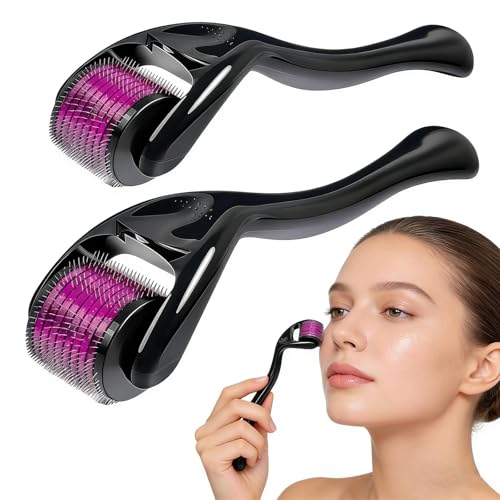 2 Stück Roller Roller mit 540 Nadeln Micronadeln Micro Needling Tool mit 1 5 mm Nadeln Professionelle Hautpflege für Haare Körper Gesicht Gegen Falten Narben Dehnungsstreifen Große Poren