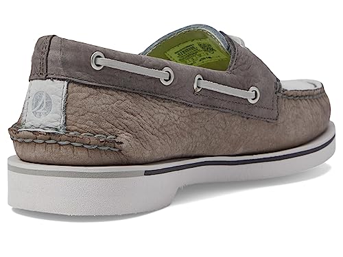 Sperry Sapato náutico masculino autêntico Plushwave com sola dupla, Cinza, 38