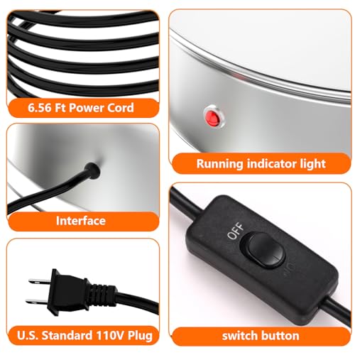 Echoamo Chicken Water Heater, 35W Metal Heated Base for Poultry Drinker Heater with 6.56 FT Manual Switch Power Cord for Winter Poultry Drinking