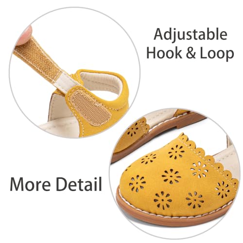Image of ESTINE Toddler Girls Little Kids Close Toe Sandals - Flower Girl Dress Flats Summer Shoes