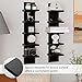 Fun Memories 5 Tier Wall Shelf Unit, Black Floating Shelves for Storage - Vertical Column Tower Design, Lack Wall Shelf Space Saving Organizer for Bedroom, Living Room, Home Decor， 2Pack