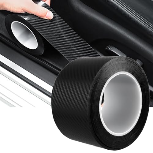 VGTDCDT 1 Rouleau Protection Seuil de Porte pour undefined, Film Carbone Adhésif Anti-Rayures Protection Pare-Chocs Auto Accessoire,3m