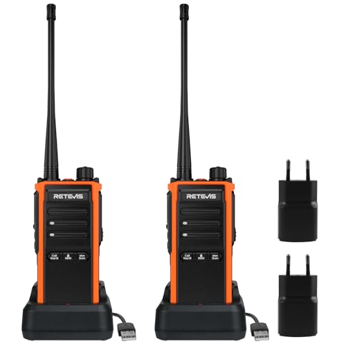Retevis C65B Funkgerät mit Großer Reichweite IP67 Wasserdicht Walkie Talkie 3 Kurzwahltasten 1800 mAh Akku Type-C Professionelle Robust Handfunkgerät für Outdoor Abenteuer(Schwarz 1 Paar)