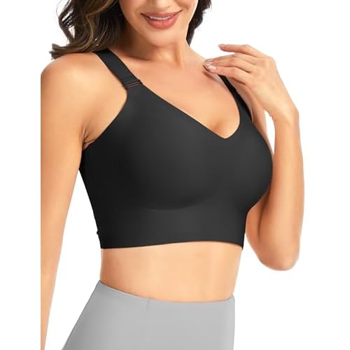 THE GYM PEOPLE Women’s Wireless Everyday Bras Racerback Seamless Push Up Bralette Padded Comfortable Full Coverage