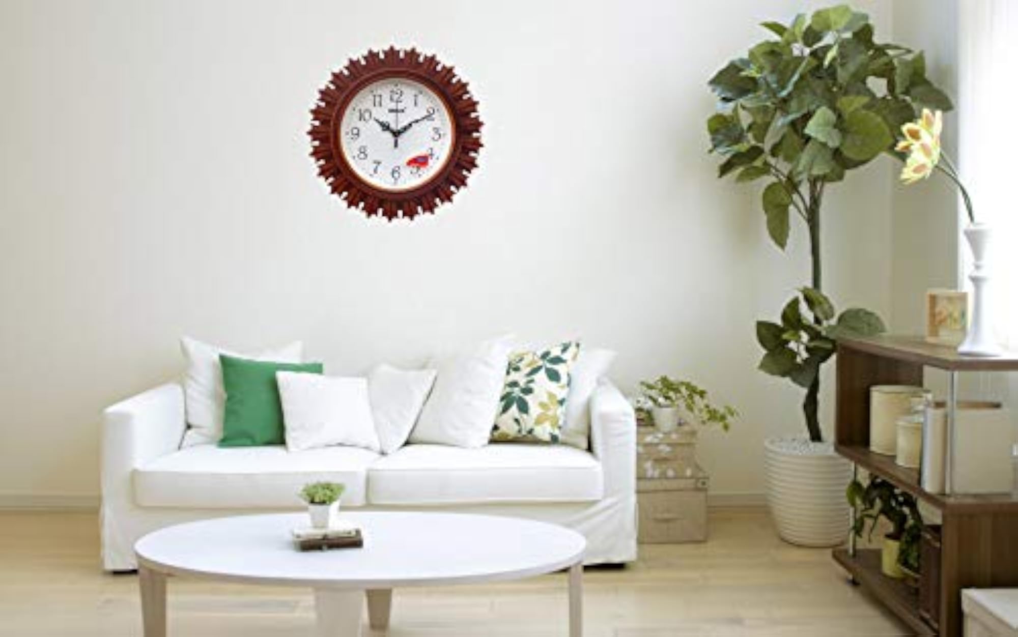 Plastic Wooden Look Designer Wall Clock