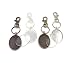 12 30X40mm Oval Pendant Trays with key chain and glass- Multicolored - 30X40mm - Pendant Blanks Cameo Bezel Settings Photo Jewelry - Custom Jewelry Making Deannassupplyshop