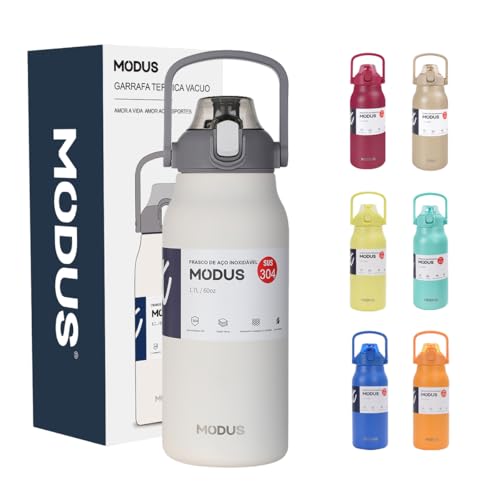Garrafa Térmica 1700ml - Duplamente Isolada a Vácuo, Canudo e Bas...
