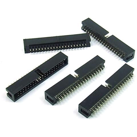 POPESQ® - Conector Hembra PCB 40 Pines Recto IDC 2.54mm (5 Piezas) Cover