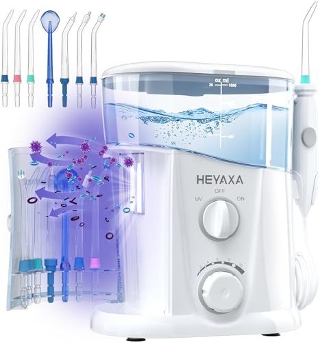 Water flosser with 1000ml tank and 7 tips