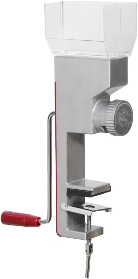 Kitchen Crop Grain Mill Wheat Flour Grinder, Stainless Steel Metal Burrs (Deluxe Grain Mill)