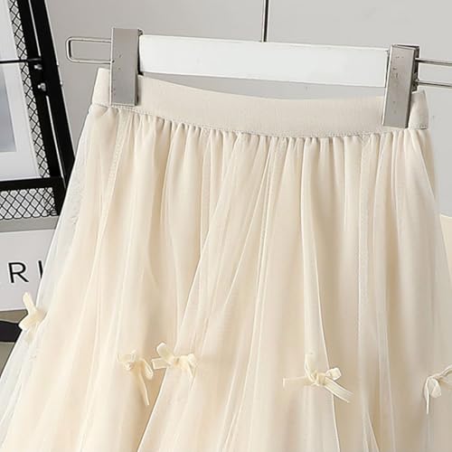 High Waist Tulle Midi Skirt for Women Lace up Bow Wedding Party Prom Cocktail Mesh Flowy A-Line Long Tutu Skirts3