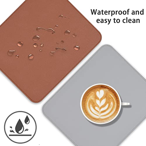 Image of Combo Pack - Aropana Vegan Leather Desk Mat Big with Mouse Pad Small, Reversible & Waterproof Edge-Stitched Upgraded (Brown /Grey) 1*Big 31.5 inch x 15.7 inch inches, 1*Small 9.8 x 8.3 inches)