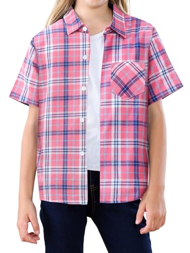 SANGTREE Girls Womens Short Sleeve Summer Button Down Shirts, 12 Months - XL