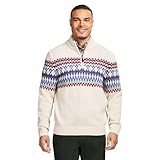 IZOD Men's Holiday Quarter Zip Pullover Sweater, Rock Heather