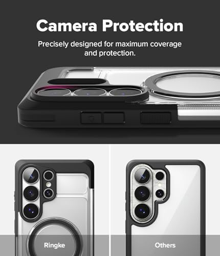 Image of Ringke UX Magnetic for Samsung Galaxy S26 Ultra Case Back Cover [Compatible with MagSafe] [Built-in Metal Stand] Dual Layer Protective with Heavy-Duty Bumper Frame - Clear