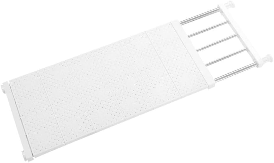 Expandable White Kitchen Organizer Rack Versatile Shoe Holder and Storage Shelf for Closet Wardrobe Bathroom More
