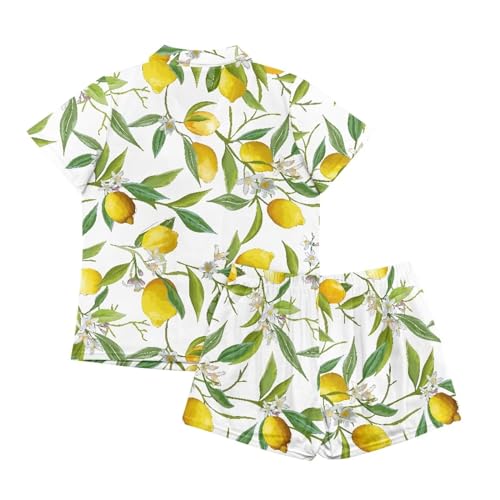 Image of Women's Short Sleeve Sleepwear Pajamas Nightwear with Pockets | skin-friendly breathable material resists pilling fading and deformation after repeated washing