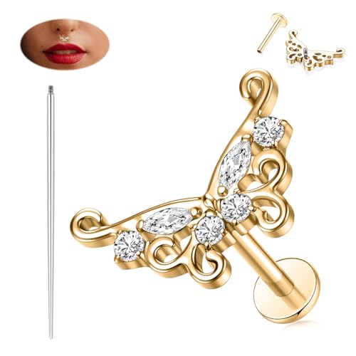 GAGABODY ���u���b�g �X�^�b�h 16g G23 �`�^�� ���b�v�����O 6/8/10mm �g���K�X �C�������O ���u���b�g�W���G���[ 16g ���f���[�T �s�A�X �t���b�g�o�b�N ���b�v�X�^�b�h � �w���b�N�X �s�A�X �W���G���[, 6 mm (le