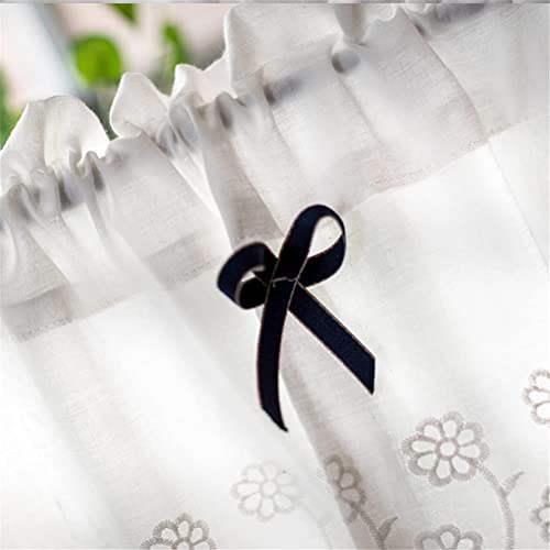 Panel de cortina pequeña para baño y cocina con bolsillo de varilla 5