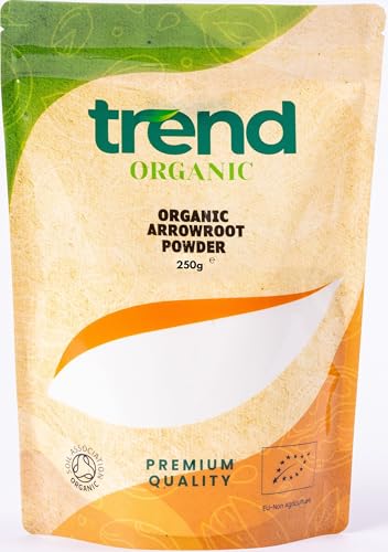 Trend Organic Arrowroot Powder for Cooking and Baking 250g - Natural Thickening Agent (Known as Arrowroot Starch or Arrowroot Flour) Certified Organic Vegan Non-GMO No Additives No Preservatives
