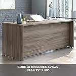 Sauder Office Works Affirm 72 X 30 Desk 2 Drawer Pedestal Ste, Hudson Elm Finish - Image 4