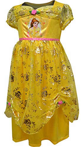 Ame Sleepwear Girls' Disney Beauty And The Beast Belle Ball Gown Toddler Nightgown (3T) Bright Yellow #TOP22