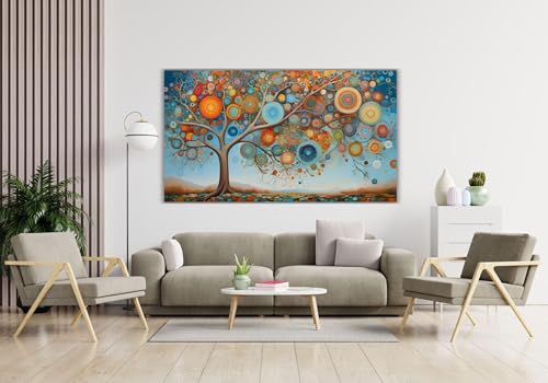 Tableau sur toile Arbre de Vie grand format 55x110cm decoration murale salon - 3