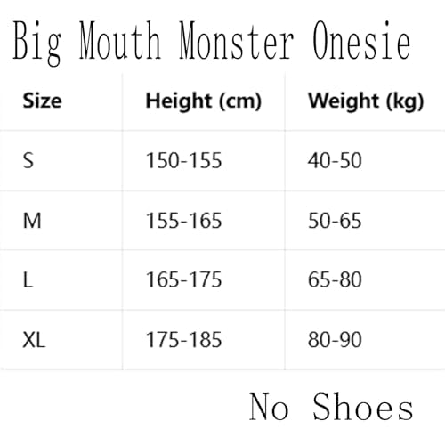 Big Mouth Monster Onesie, divertente grande bocca mostro pigiama, morbido peluche loungewear