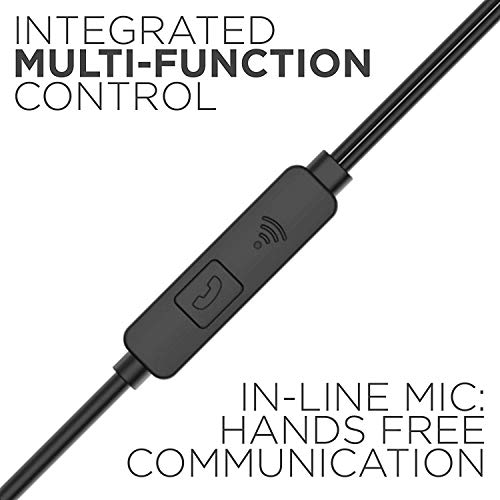 Image of Meyaar SP Durable Designed Metal Earphones Earbuds with Microphone & Deep Bass Clear Sound Noise Isolating in Ear Headphones, Ear Buds for Cell Phones, Tablet for All Smartphones (Metal Black)