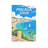 PPNVMKX Malaga Spanien Vintage-Reiseposter, 20 x 30 cm, 