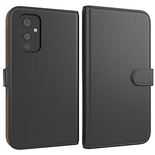 EAZY CASE Tasche kompatibel mit One Plus 9 Schutzhülle mit Standfunktion Klapphülle im Bookstyle, Handytasche Handyhülle Flip Cover mit Magnetverschluss & Kartenfach, Kunstleder, Schwarz