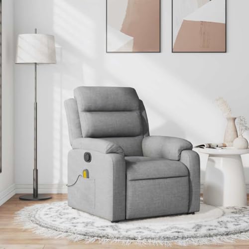 Sillón reclinable masaje Gris claro miniatura 2
