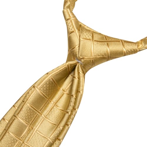 Image of Hi-Tie Boys Tie Pre-Tied Pocket Square Set Adjustable Kids Neckties Age 7-11 Years School UniForm Graduation