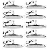 500W 10 Pieza UFO LED Lámpara de Alta Bahía,6500K Blanco Frío Focos LED Interior Techo,50000LM Iluminación de Almacén,IP65 Impermeable Lampara Industrial,Naves Industriales para Garaje Fábrica Taller