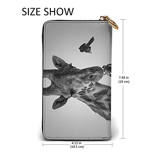 Grappige Dieren Giraffe Gedrukt Lederen Portemonnee Vrouwen Zip Purse Clutch Bag Reizen Creditcard Houder Portemonnee… - Image 6