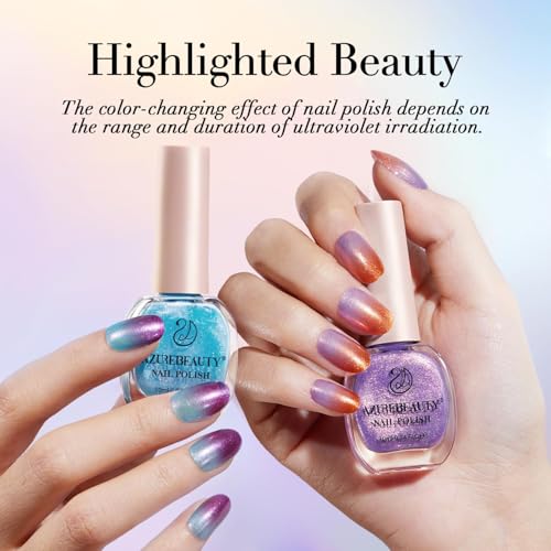Image of AZUREBEAUTY 4 Color Blue Pink Nail Polish Set