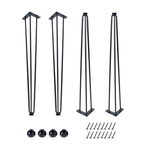 ManyiHome 28Inch Hairpin Table Legs Black Set of 4 Desk Legs900lbs Load Capacity Rodsfor Coffee Table Night Stand Desk BenchDesk(28in)