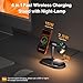 iVANKY 4 in 1 Qi2 Certified Wireless Charger Stand for iPhone 17e, Night Light for MagSafe Charging Station, 25W Charge for iPhone 17/16/15/14/13/12/11 Plus/Pro/Max,Apple iWatch, Airpods Pro 2/3