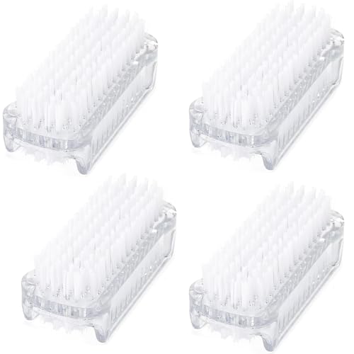 G2PLUS Two-Sided Hand Nail Brushes - 4 PCS Plastic Nail Brushes - Multi-color Hand Scrubbing Brushes- Clean Hand Brushes for Cleaning Nails