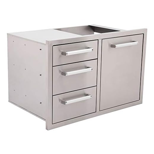 Bonfire Outdoor Kitchen Triple Drawer & Trash Drawer Combo, 304 Stainless Steel, CBATDT