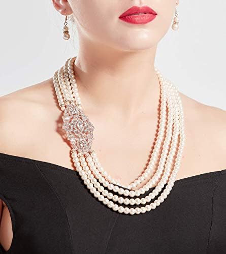 BABEYOND 1920s Gatsby Pearl Necklace 