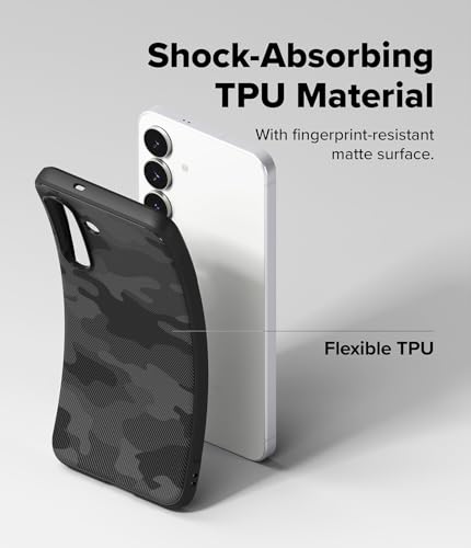 Image of Ringke Onyx for Samsung Galaxy S25 FE Case [Anti-Fingerprint Texture] Ultra Thin Lightweight Shockproof Cover with Non-Slip Side Grip - Camo Black