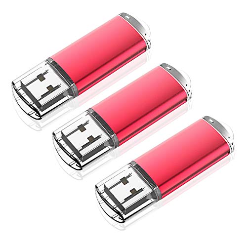 KOOTION 3 Pack 32 GB USB 2.0 Flash Drive 32GB Thumb Drive Memory Stick Jump Drive Pen Drive, Red